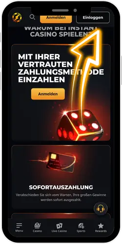 Instant Casino Anmelde-Schaltfläche
