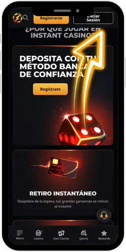 Instant Casino botón acceso