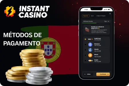 Instant Casino métodos de pagamento Portugal