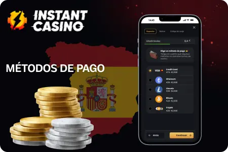 Instant Casino métodos de pago España