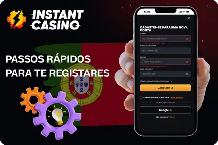 Instant Casino passos de registo Portugal