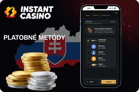 Instant Casino platobné metódy Slovensko