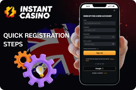 Casino Instant login registration steps
