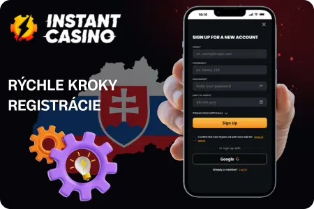 Instant Casino kroky registrácie Slovensko