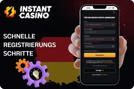 Instant Casino Registrierungsschritte
