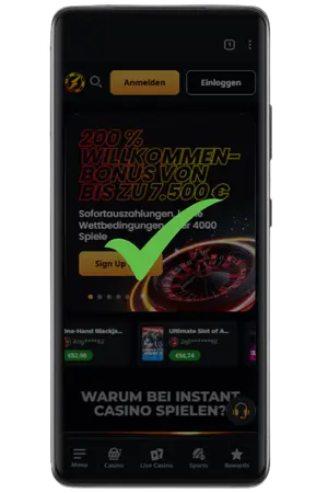 Fertig, Sie haben die Casino-App zu Ihrem Startbildschirm hinzugefügt.