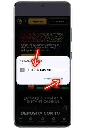 Ingrese el nombre del casino y haga clic en el botón Agregar nuevamente