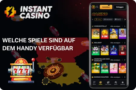 Spiele, die in der Instant Casino App verfügbar sind