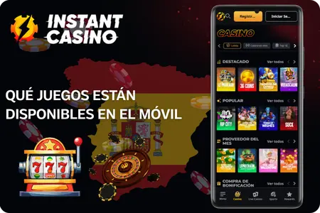 ¿Qué juegos están disponibles en la Instant Casino App