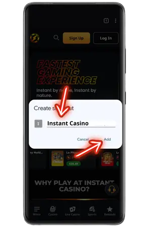 Enter the casino name and click the Add button again