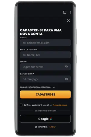 Conclua o processo de inscrição