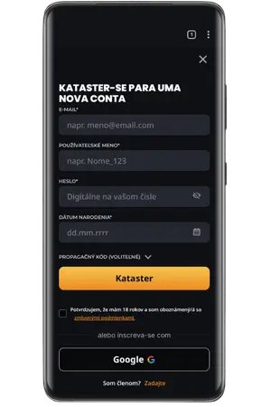 Dokončite proces registrácie